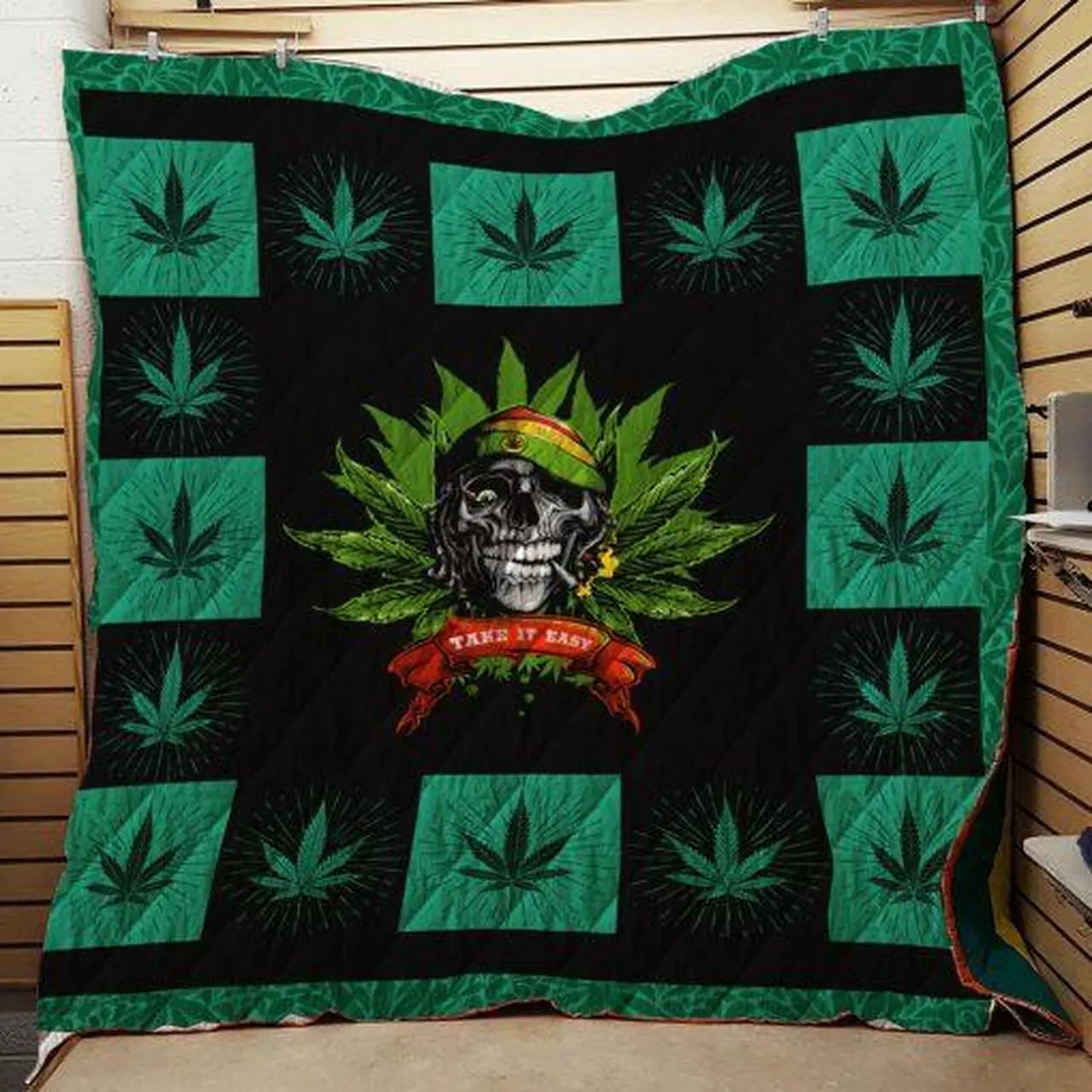 Cannabis 2 Quilt Blanket TH0807 and Home Decor