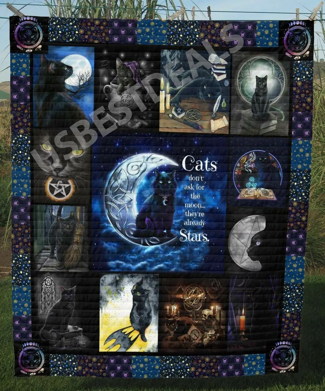 Cat Beautiful Flower Cat U Quilt Lm and Home Decor