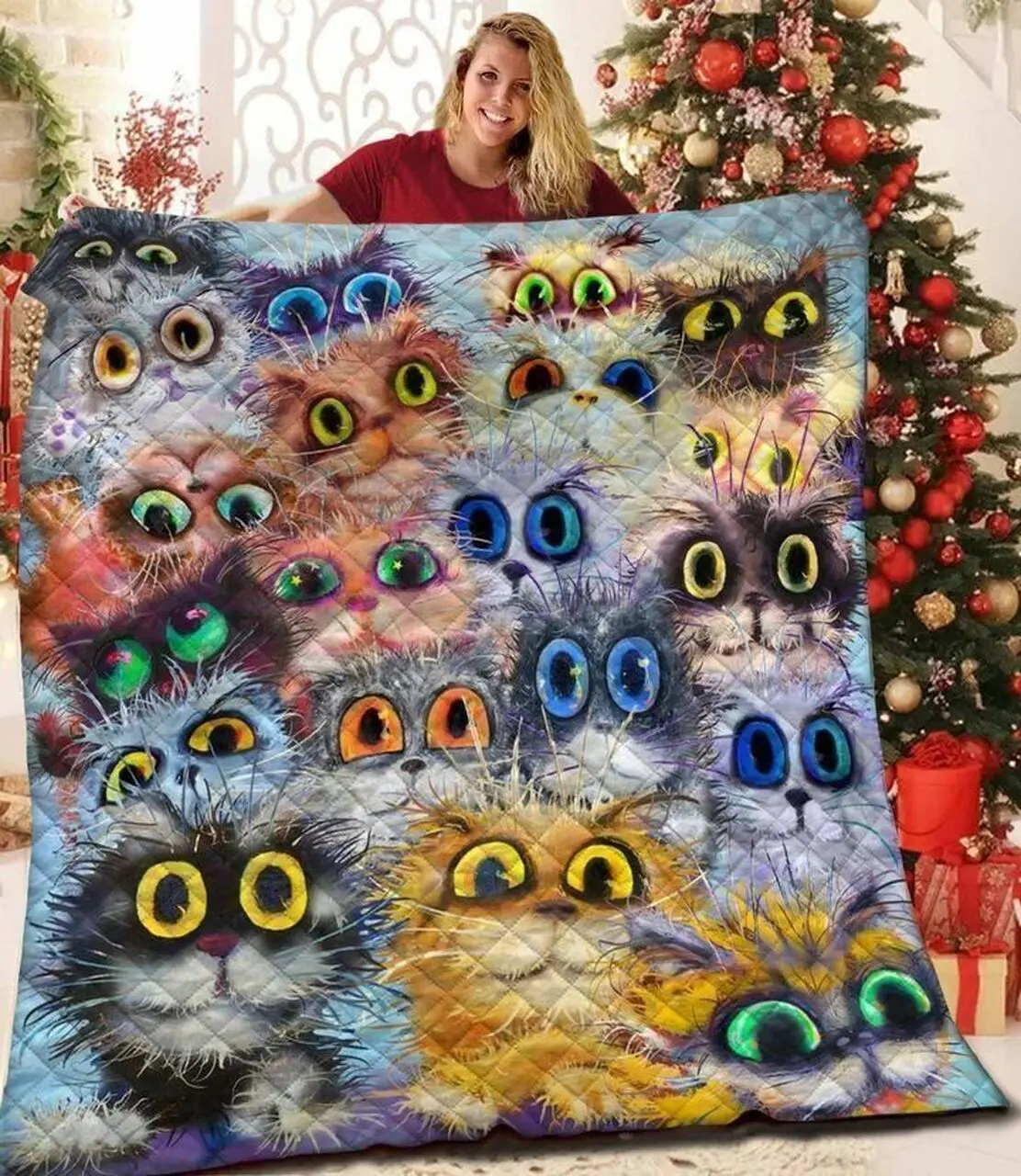 Cat C30 3D Customized Quilt and Home Decor