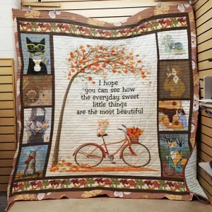 Cat Hippie Fall Quilt Blanket ABC07113838 and Home Decor