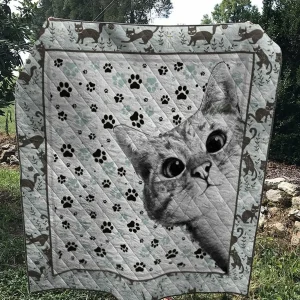 Cat Love Quilt and Home Decor
