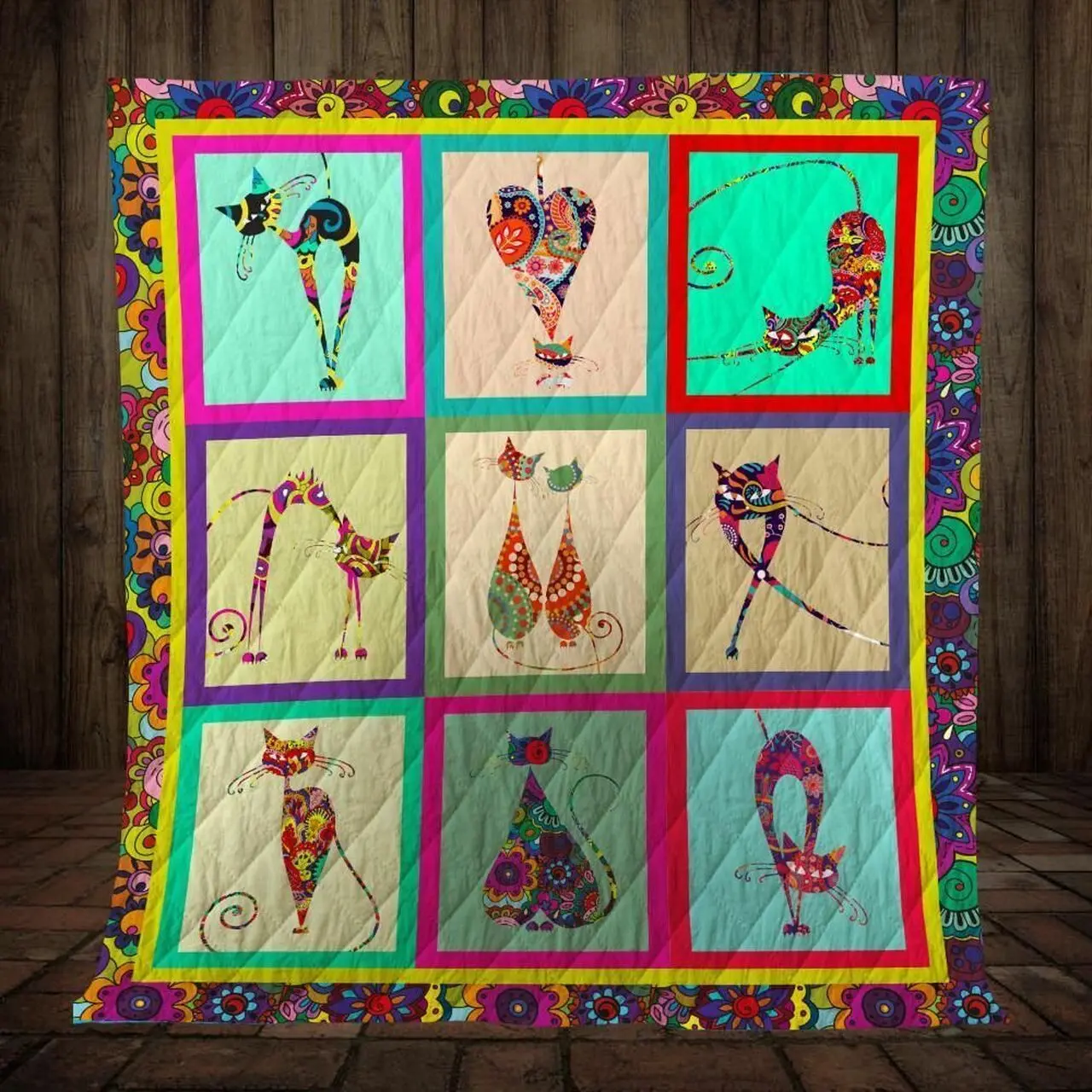 Cat Lovers 3 DHCDHC DT1510 Quilt Blanket and Home Decor