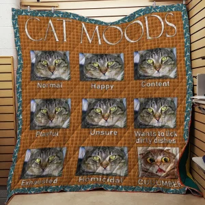 Cat Moods Quilt and Home Decor