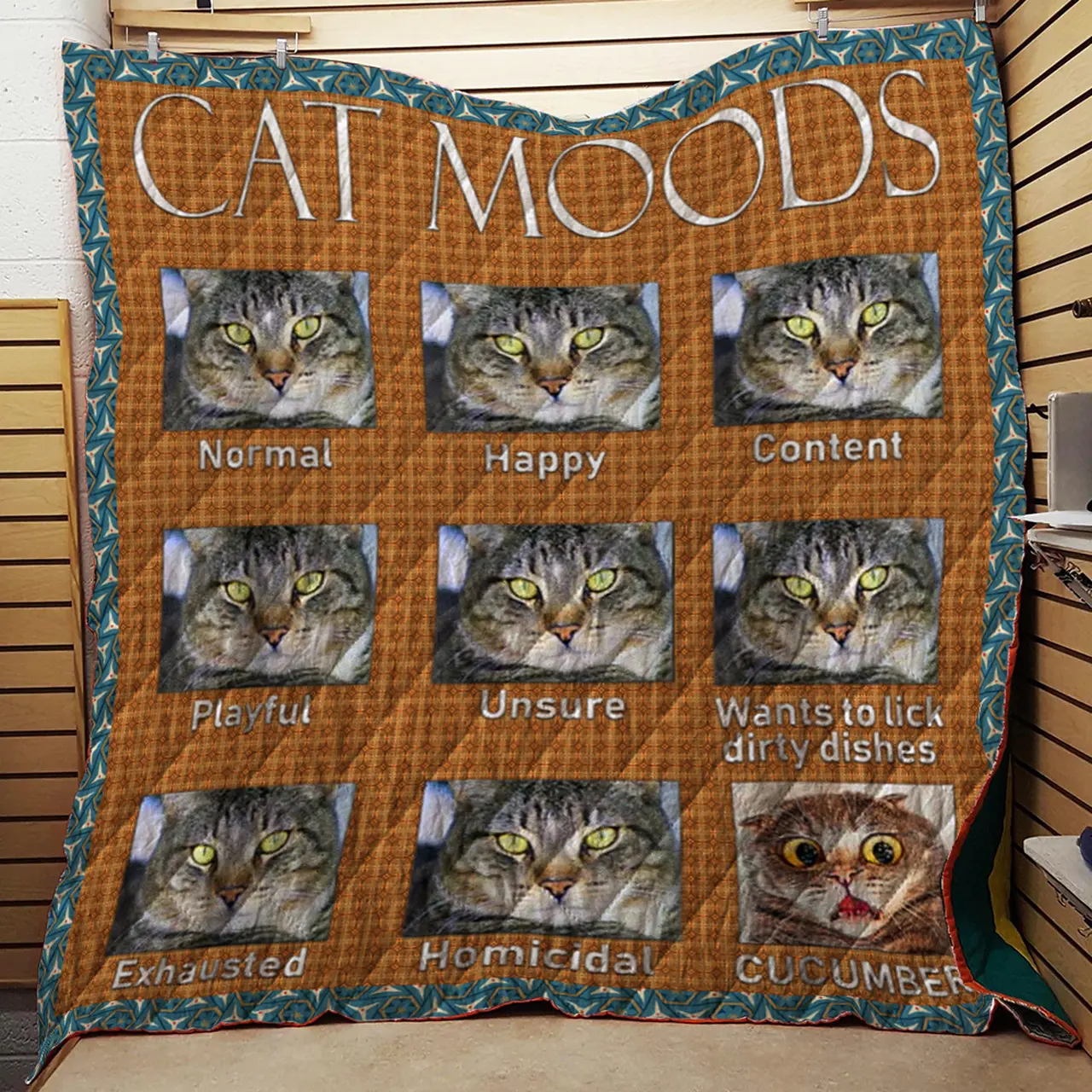 Cat Moods Quilt and Home Decor