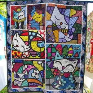 Cat Pattern Sleeping Quilt Blanket Quilt and Home Decor