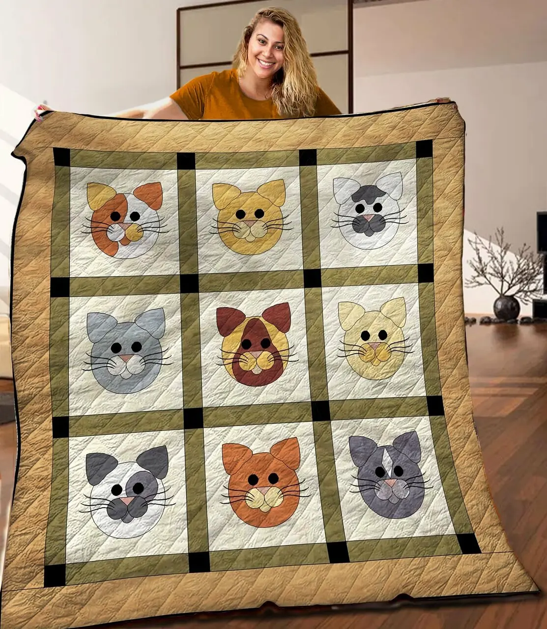 Cat Quilt Blanket C9B300502Pt and Home Decor