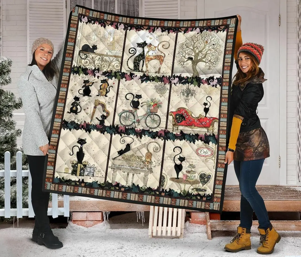 Cat Quilt Blanket Dhc09121560Dd and Home Decor