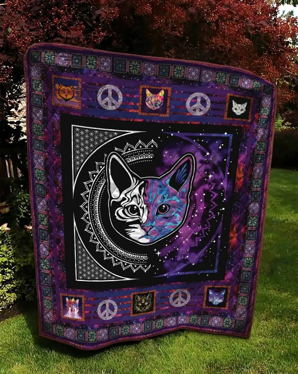 Cat Smile Ah Quilt Derqmh and Home Decor