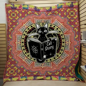 Cat Story Quilt and Home Decor