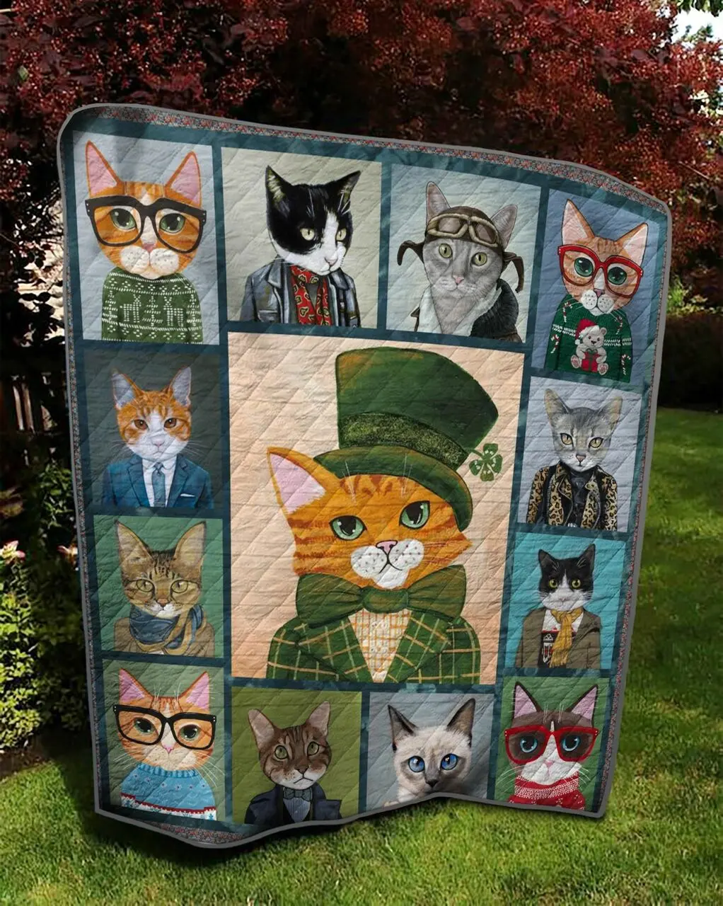 Cat The Irish Dandy Quilt Blanket Dhc04012011Dd and Home Decor