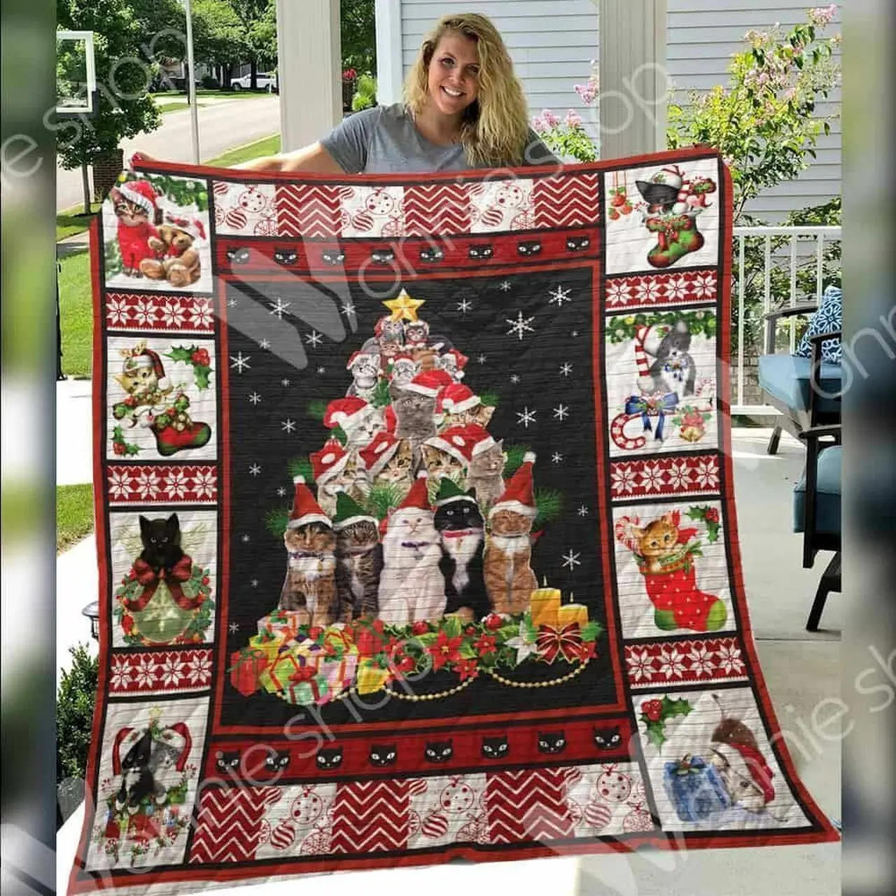 Cat Wonnie Light It Up 3D Customized Quilt and Home Decor