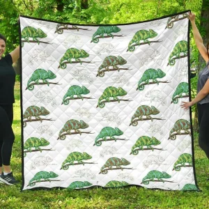 Chameleon Lizard Pattern DHCDHC DT1910 Quilt Blanket and Home Decor
