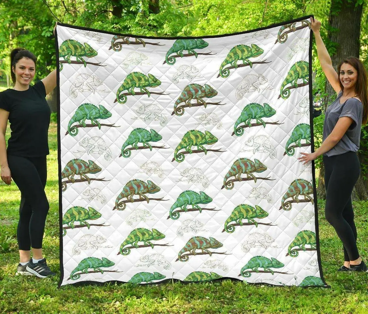 Chameleon Lizard Pattern DHCDHC DT1910 Quilt Blanket and Home Decor