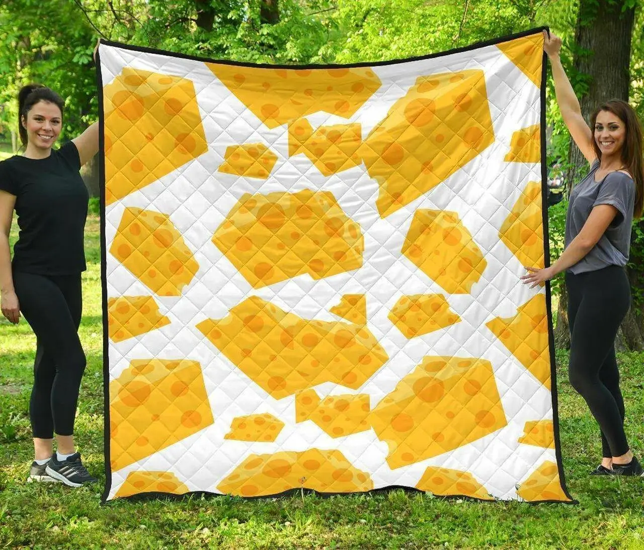 Cheese Slice Pattern DHCDHC DT1910 Quilt Blanket and Home Decor