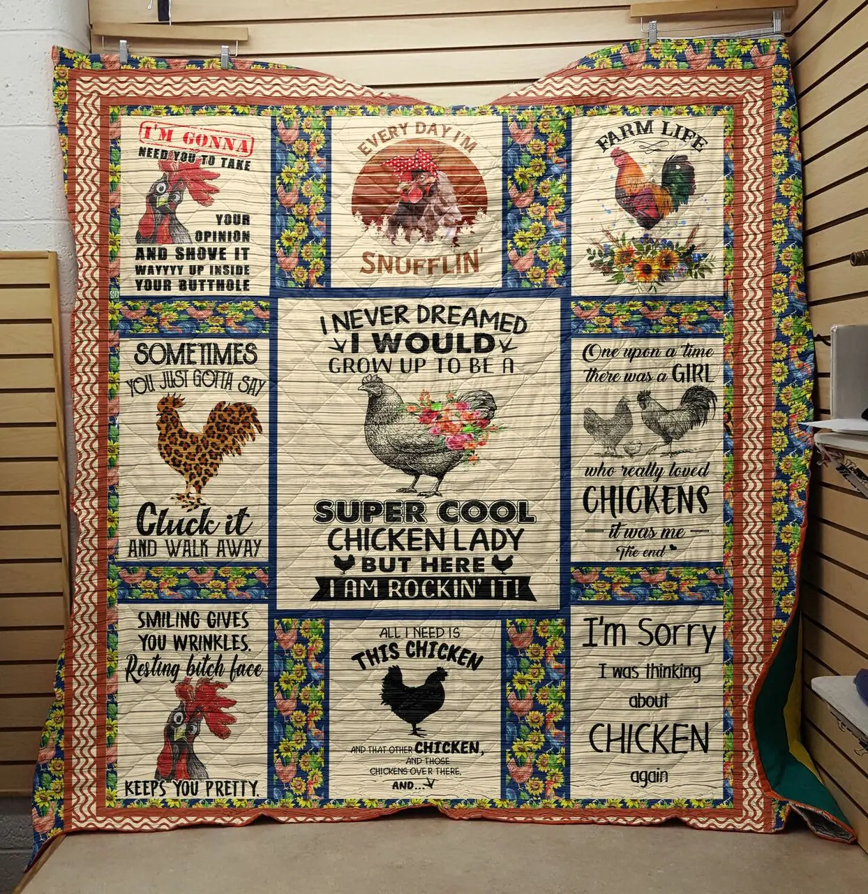 Chicken Quilt Blanket Dhc1501637Vt and Home Decor