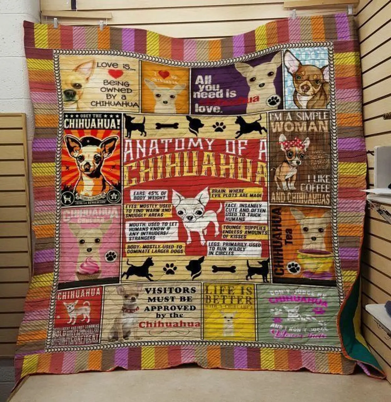 Chihuahua Hur Quilt eq and Home Decor