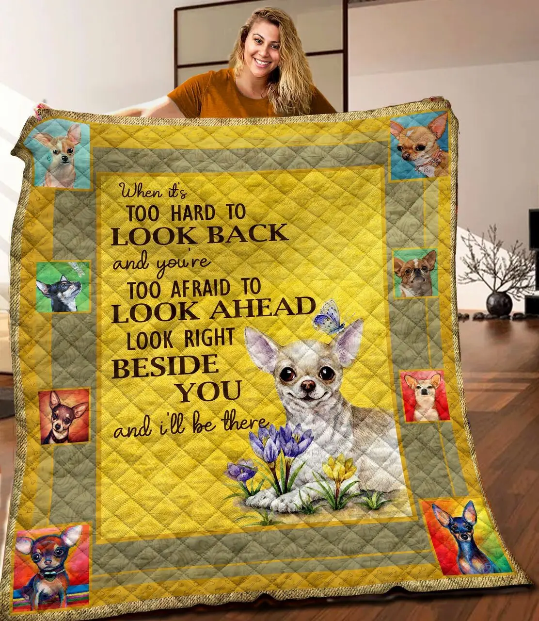 Chihuahua Quilt Blanket C9B040308HD and Home Decor