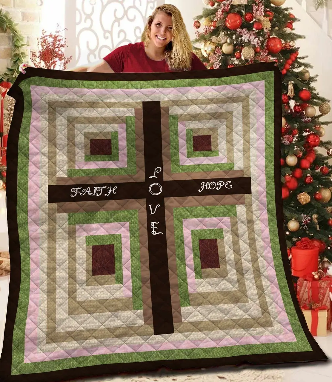 Chistian Cross Jfj Quilt Yox and Home Decor