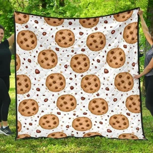 Chocolate Chip Cookie Pattern DHCDHC DT1910 Quilt Blanket and Home Decor