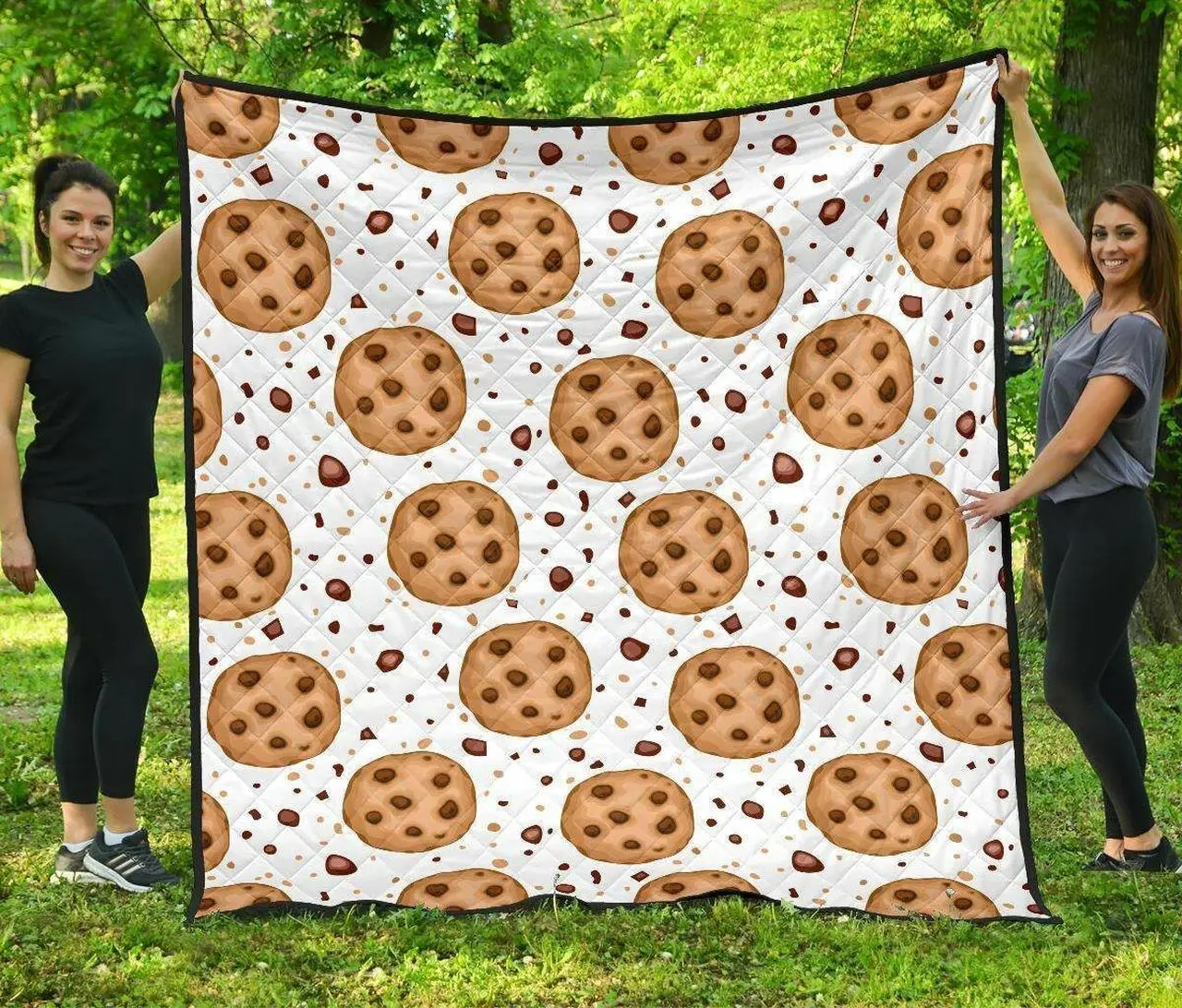 Chocolate Chip Cookie Pattern DHCDHC DT1910 Quilt Blanket and Home Decor