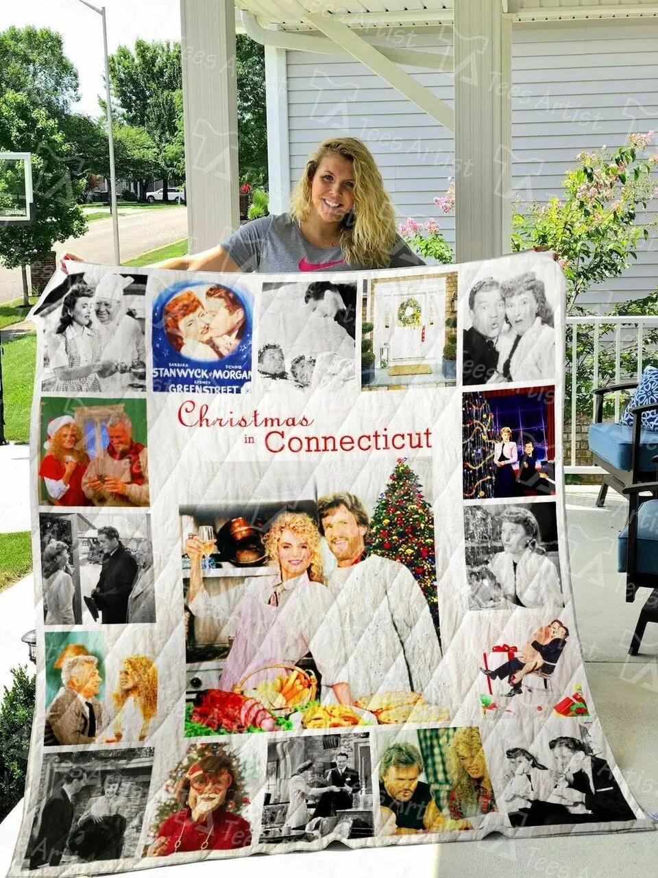 Christmas In Connecticut Quilt Blanket 0730 and Home Decor