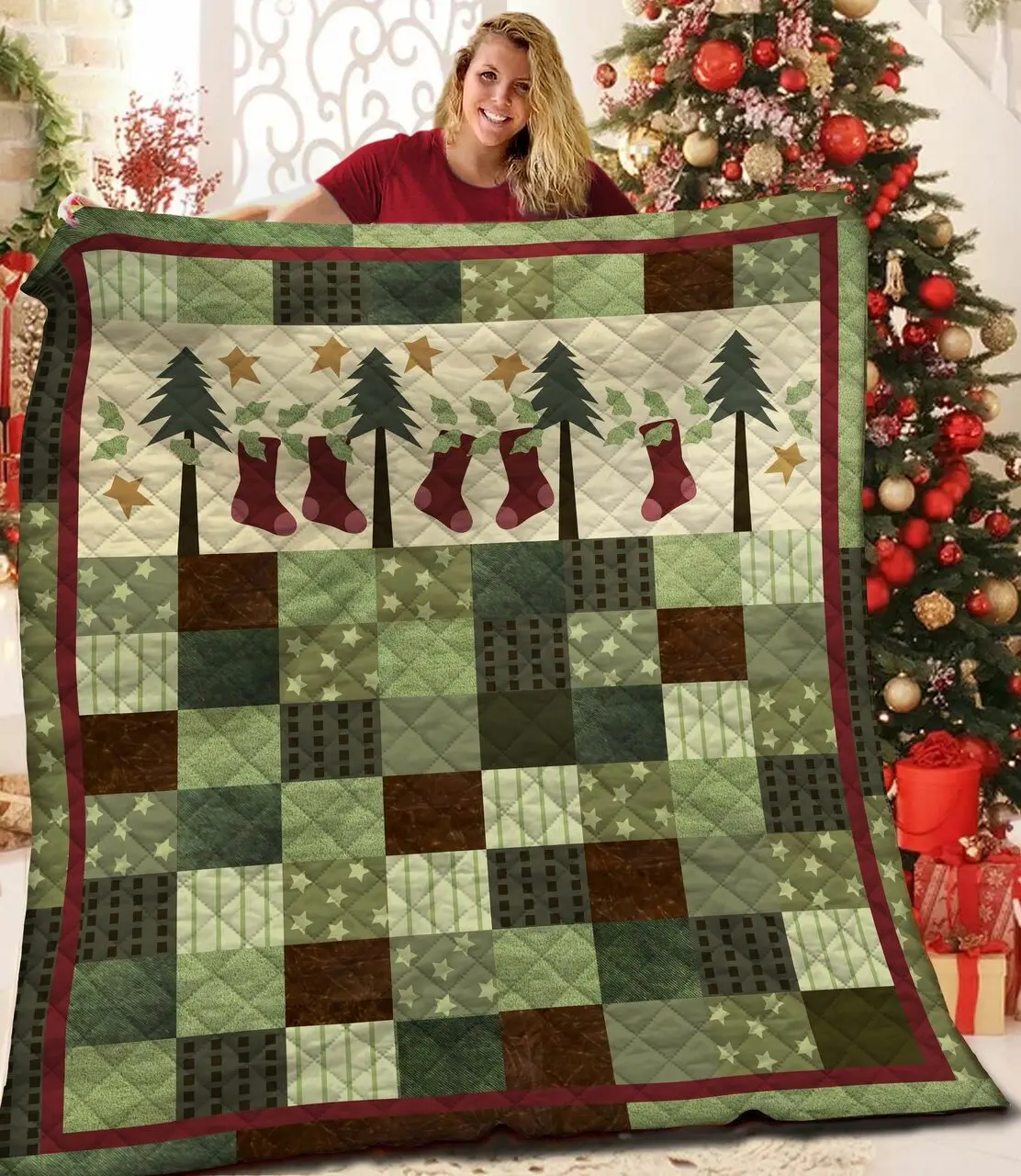 Christmas Jfj Quilt Wof and Home Decor