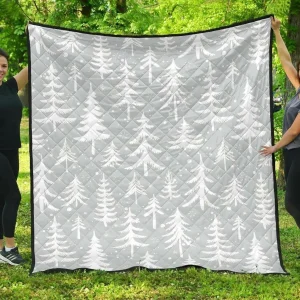 Christmas Tree Winter Forest Pattern DHCDHC DT1910 Quilt Blanket and Home Decor