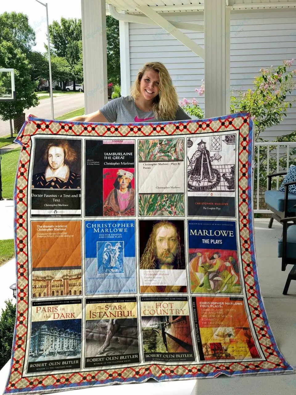 Christopher Marlowe Books Quilt Blanket and Home Decor
