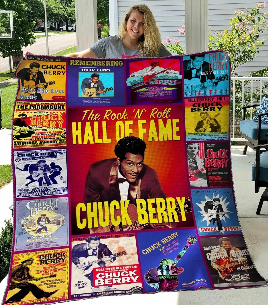 Chuck Berry V2 Blanket Th0107 Quilt and Home Decor