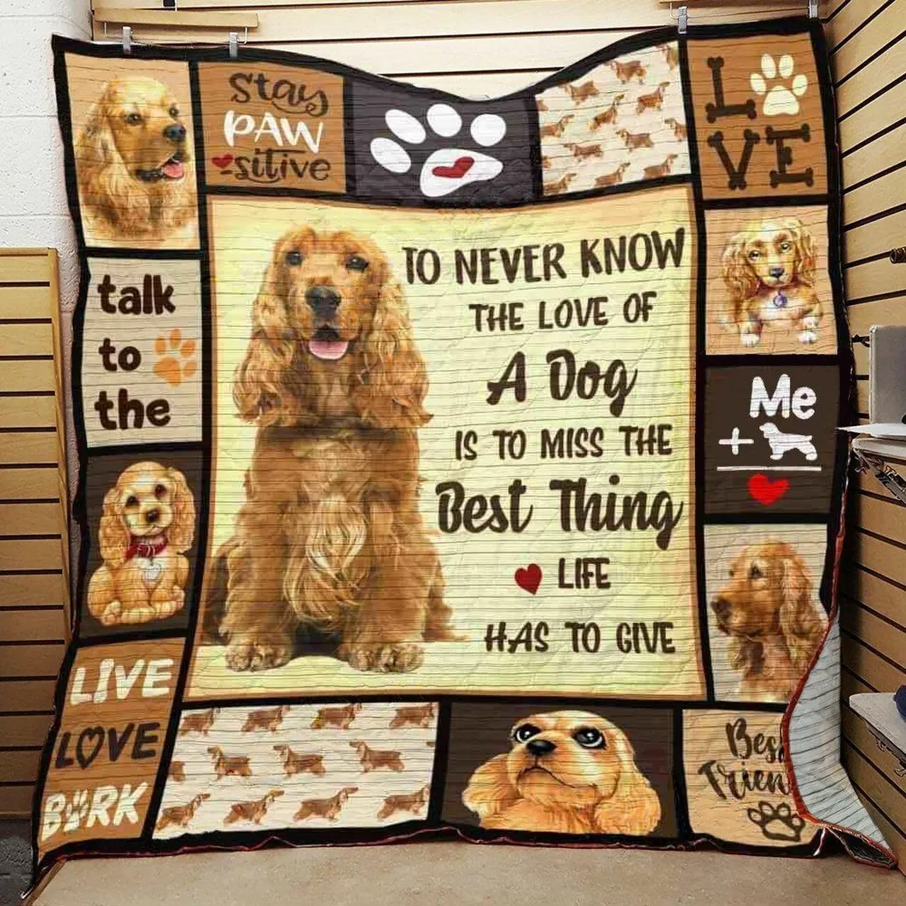 Cocker Spaniel Dog Quilt Blanket ABC07111001 and Home Decor