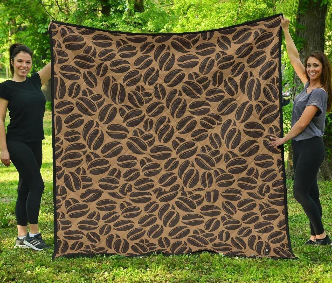 Coffee Bean On Brown Background DHCDHC DT1910 Quilt Blanket and Home Decor