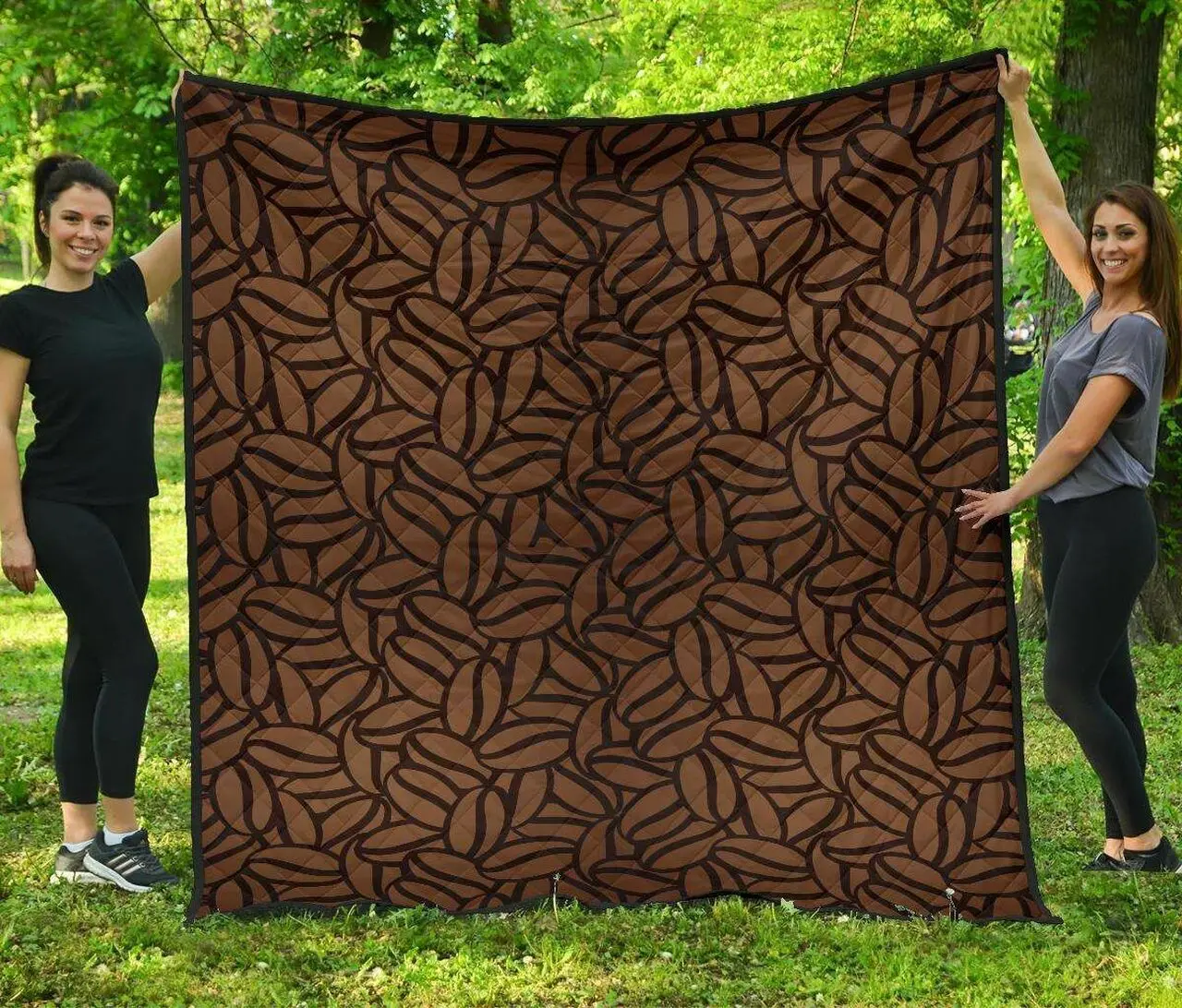Coffee Bean Pattern DHCDHC DT1910 Quilt Blanket and Home Decor