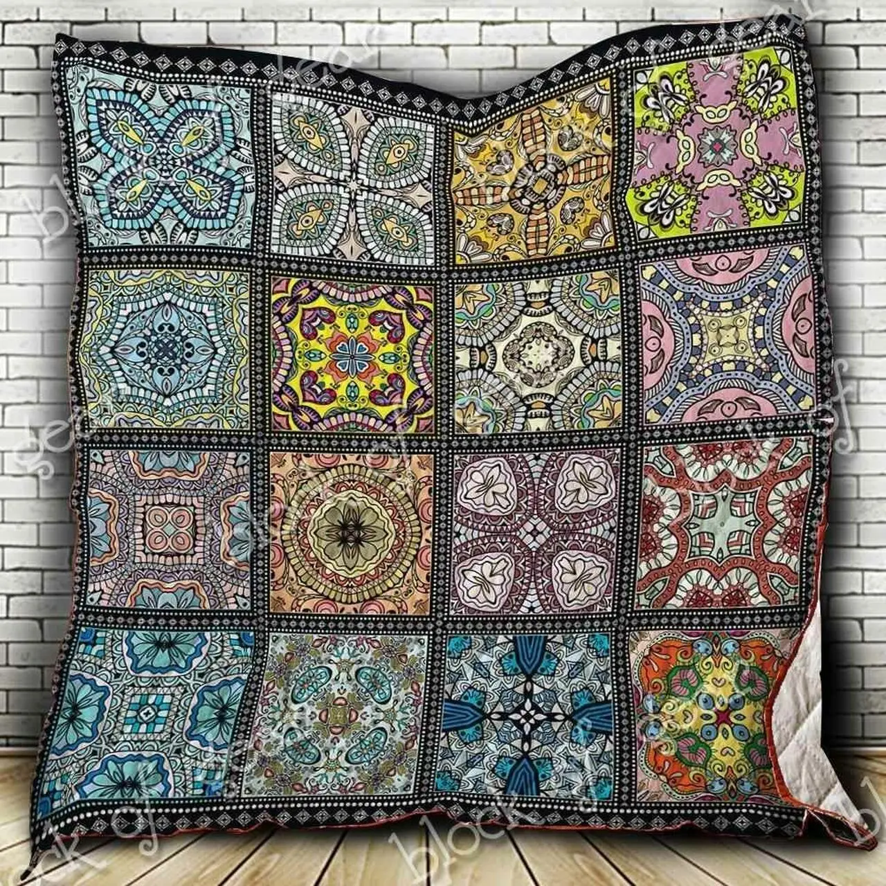 Colorful Seamless Mandala Blanket Kc1707 Quilt and Home Decor