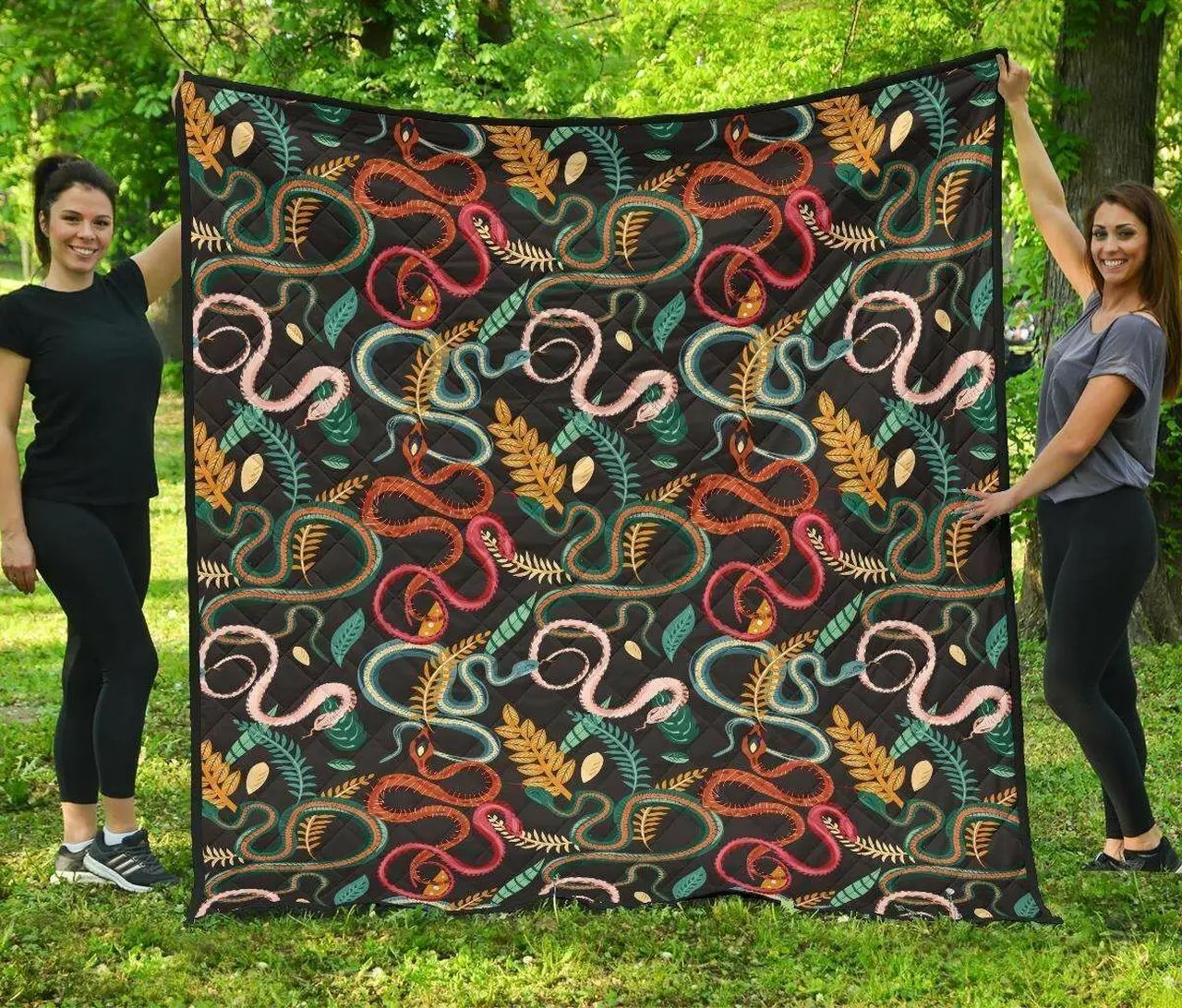 Colorful Snake Plant Pattern DHCDHC DT1910 Quilt Blanket and Home Decor