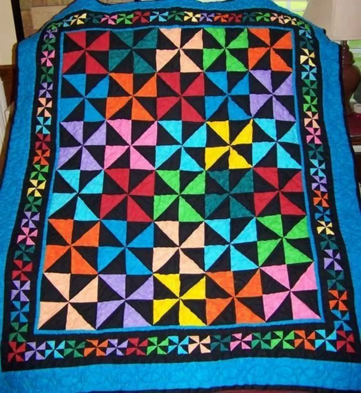 Colorful Triangle Cla1010228Q Quilt Blanket and Home Decor