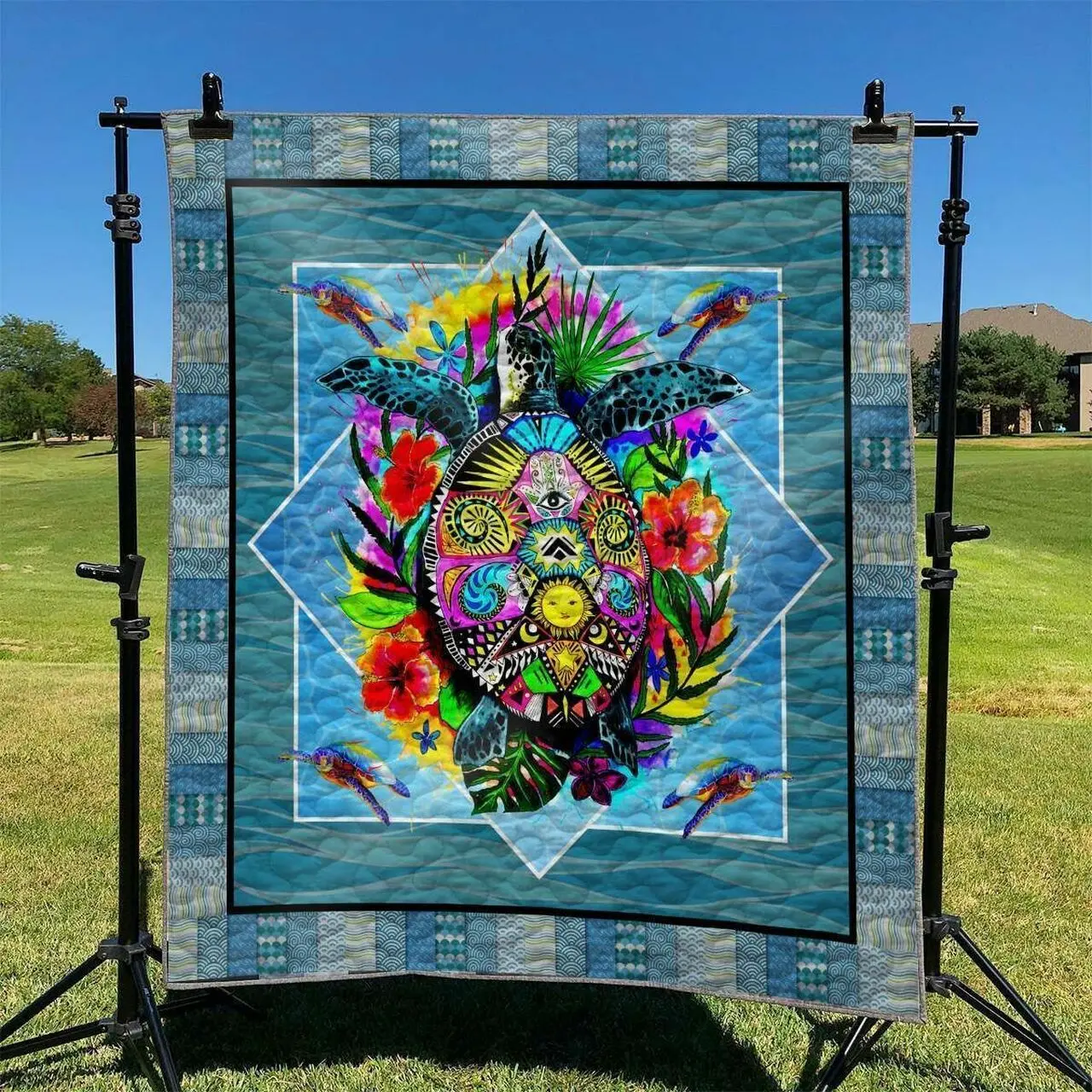 Colorful Turtle 01 DHCKL0909 Quilt Blanket and Home Decor