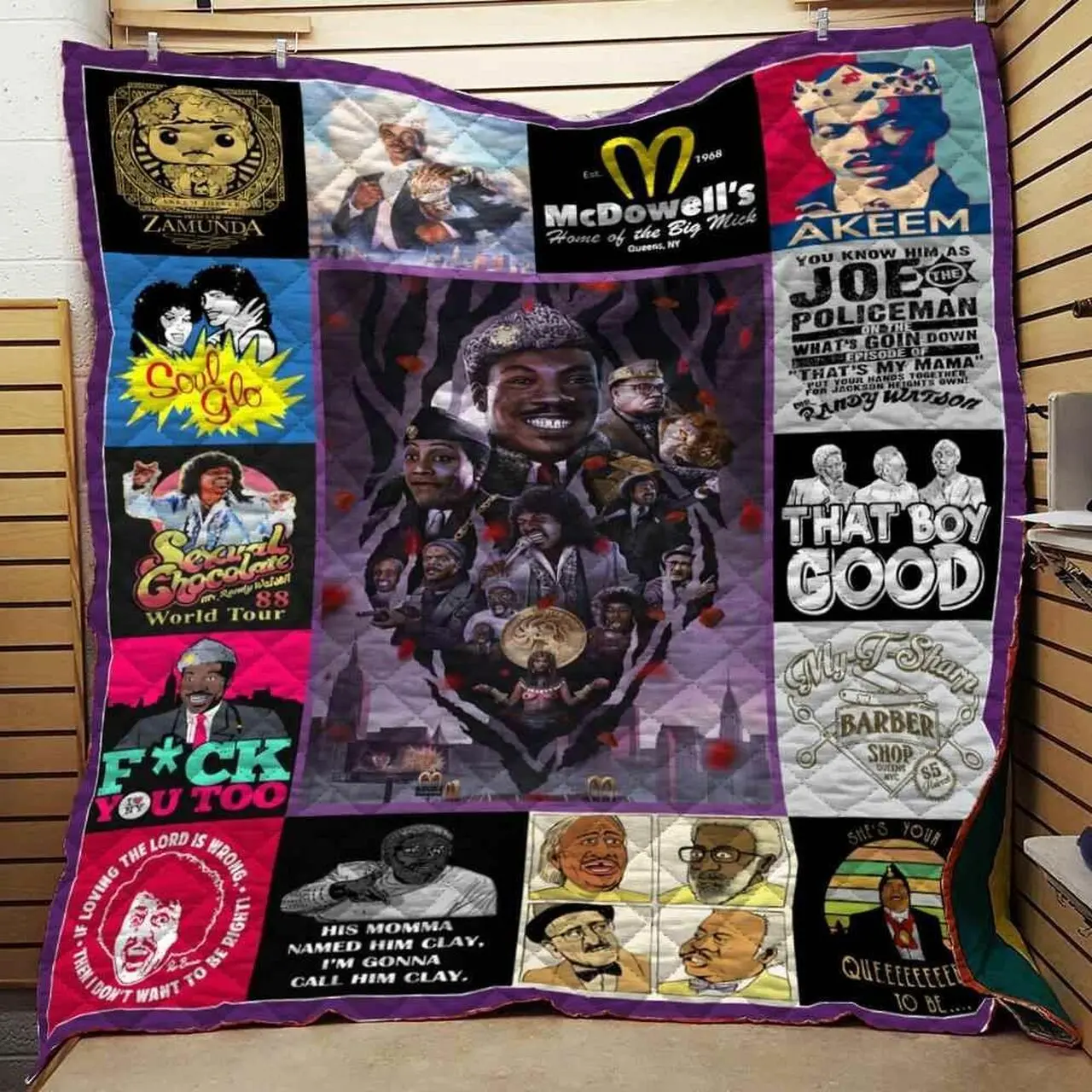 Coming To America Collage Blanket Th1807 Quilt and Home Decor