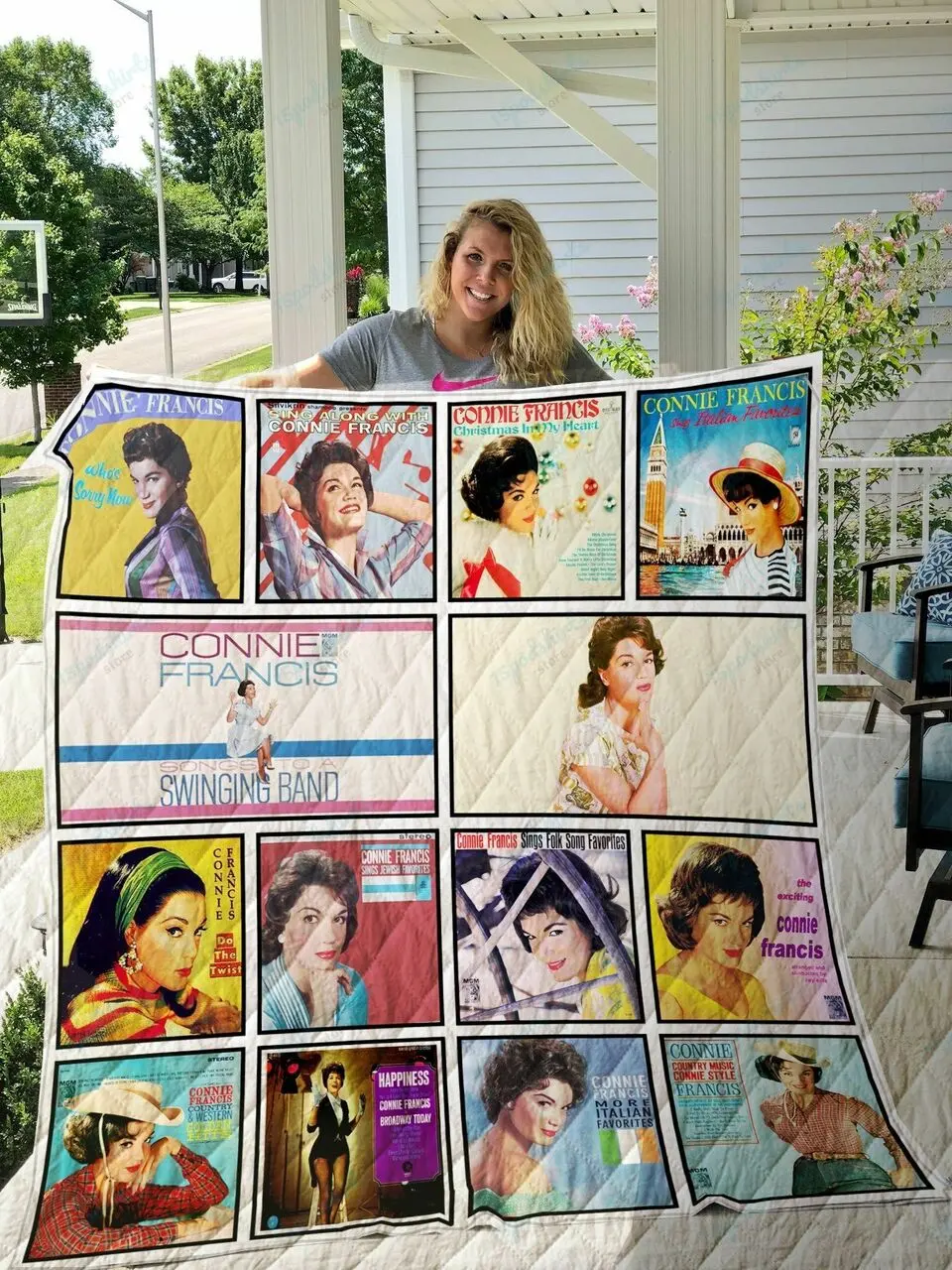 Connie Francis Quilt Blanket and Home Decor