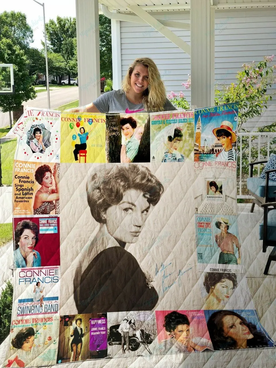 Connie Francis Style Three Quilt Blanket and Home Decor
