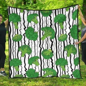 Cool Broccoli Pattern DHCDHC DT1910 Quilt Blanket and Home Decor