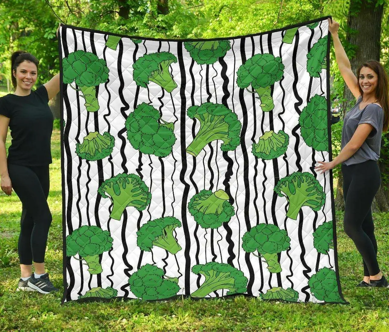 Cool Broccoli Pattern DHCDHC DT1910 Quilt Blanket and Home Decor