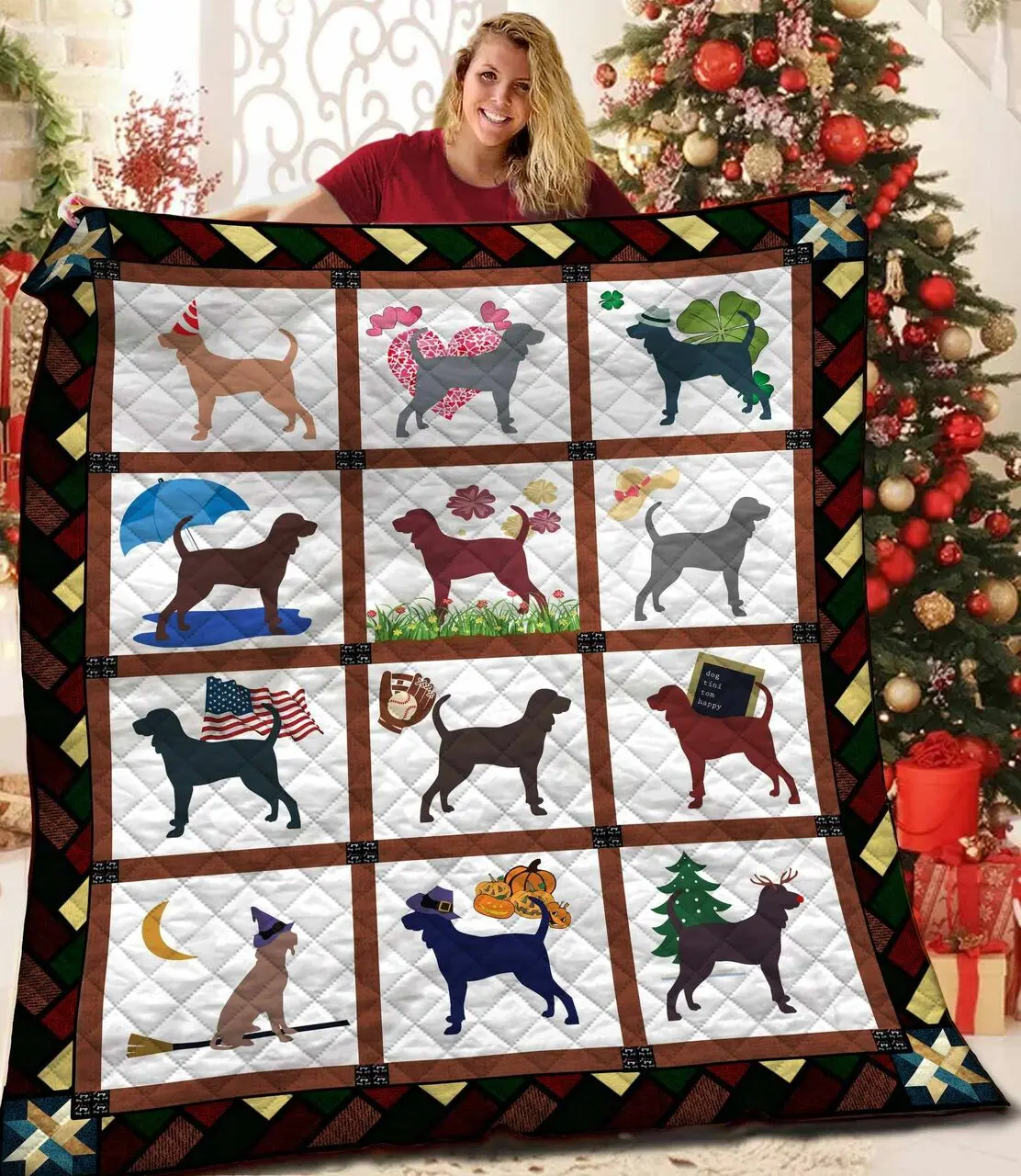 Coonhound Jfj Quilt Vjg and Home Decor