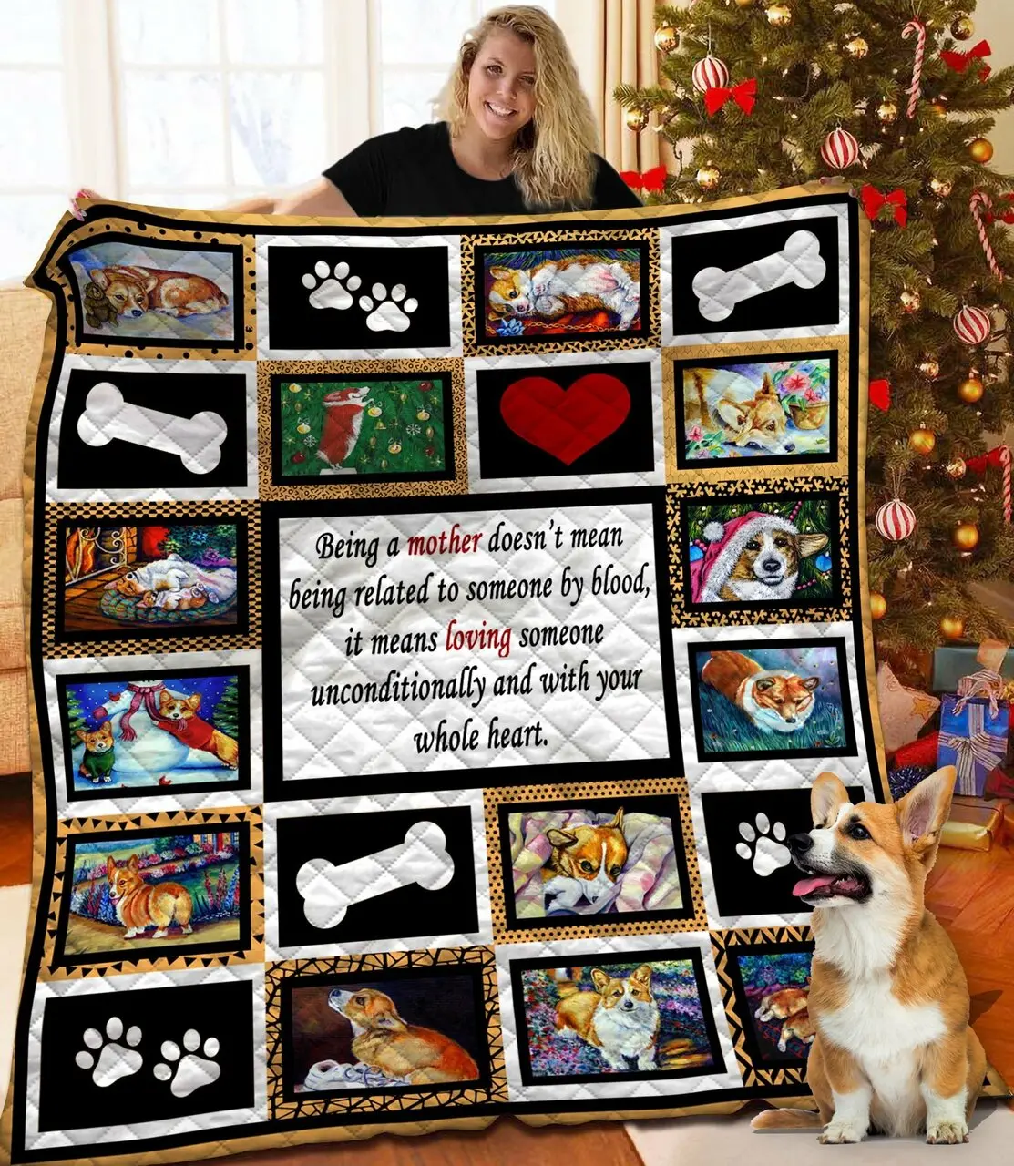 Corgi Christmas Bbb051144Nb Quilt Blanket and Home Decor