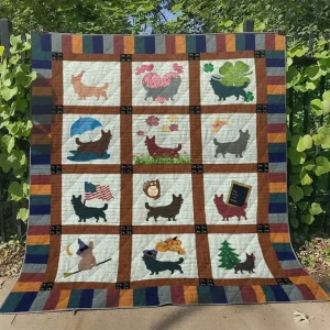 Corgi Ht290517 Quilt Blanket and Home Decor