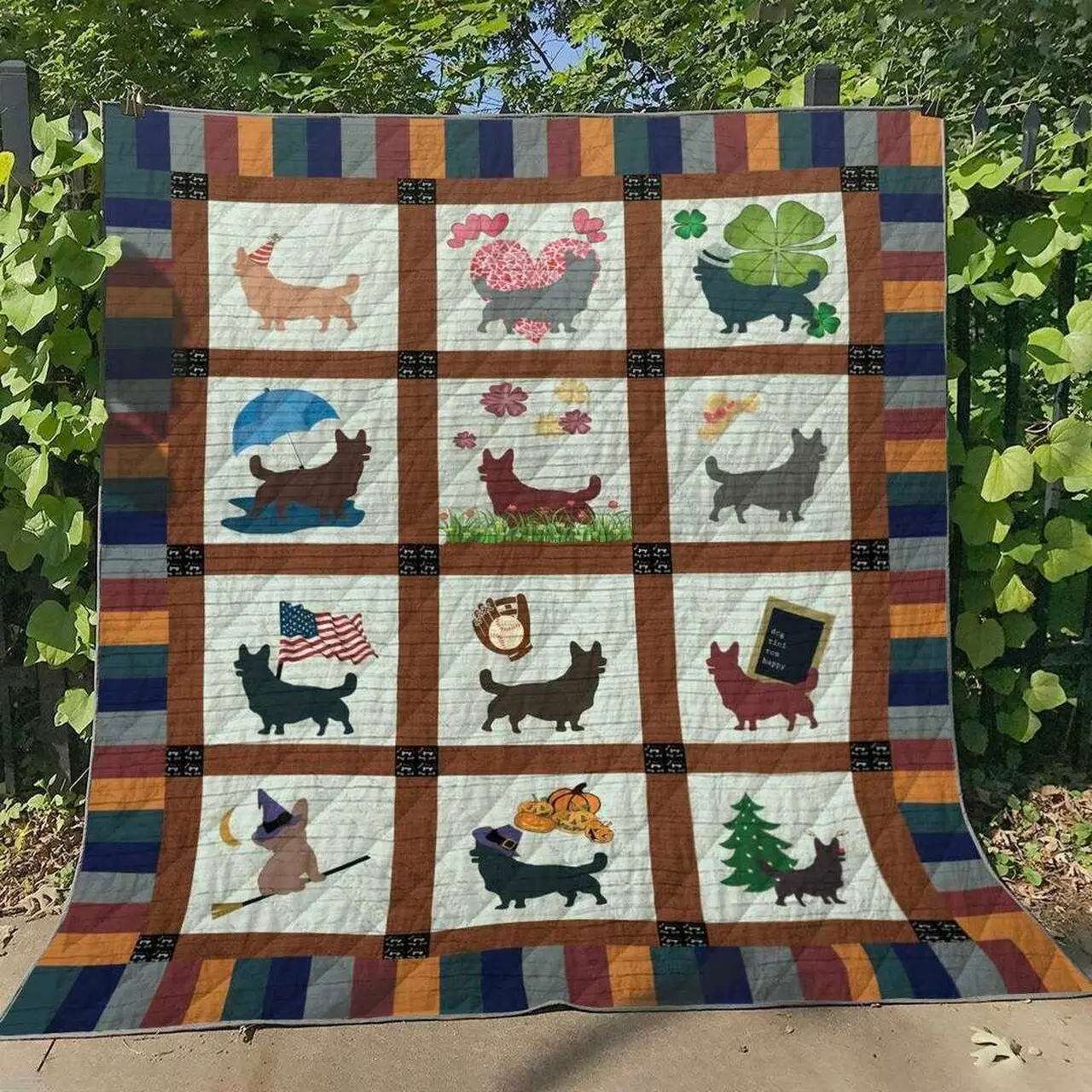 Corgi Ht290517 Quilt Blanket and Home Decor