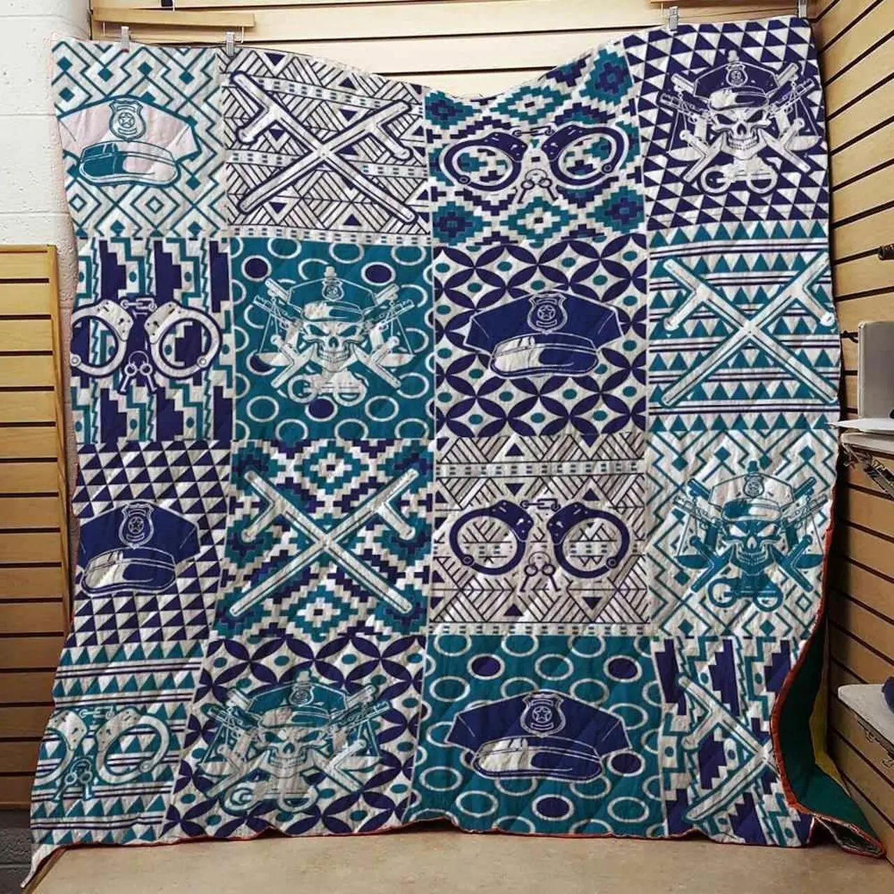 Correctional Officer Symbols Brocade Pattern Blanket Th1707 Quilt and Home Decor