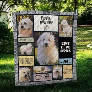 Coton De Tulear Pawsome Hur Quilt Bevrdb and Home Decor