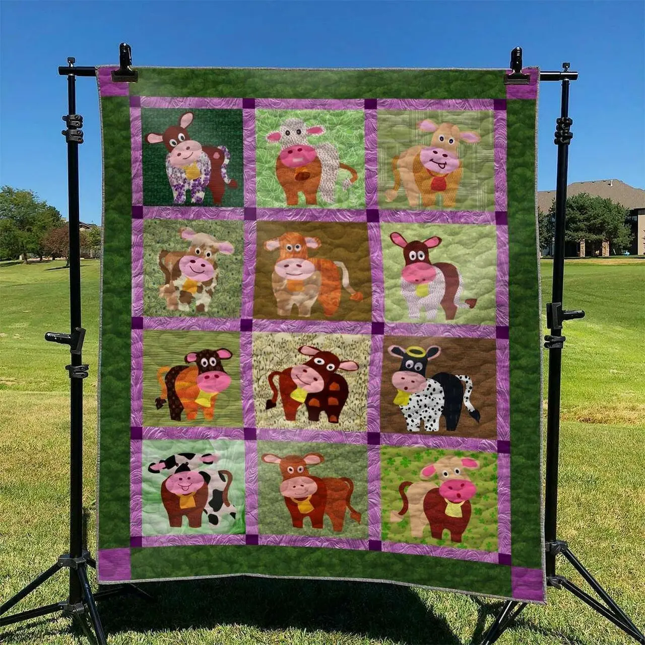 Cow 2 DHCCNA0909 Quilt Blanket and Home Decor