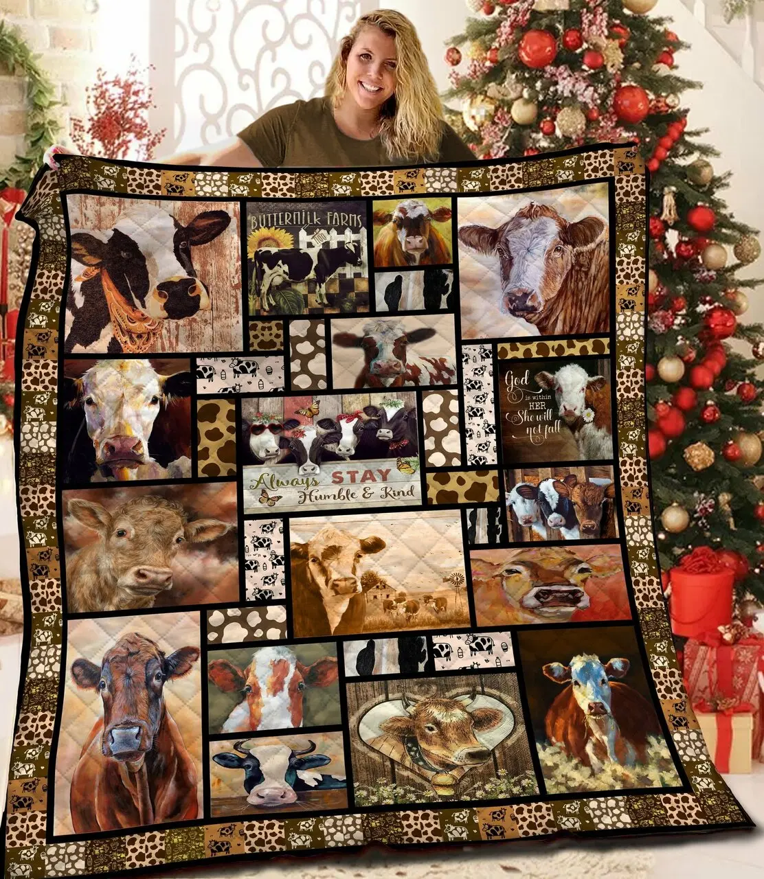 Cow Bbb0611102Mh Quilt Blanket and Home Decor