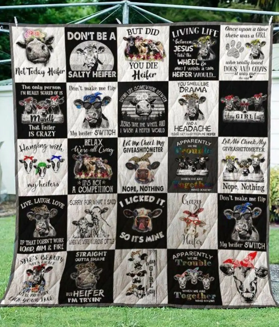 Cow Cl14100152Mdq Quilt Blanket and Home Decor